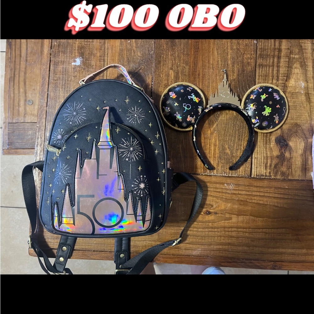 Disney 50th anniversary ears and bag